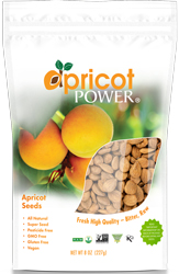 Apricot Power California Bitter Raw Apricot Seeds, 8 oz.