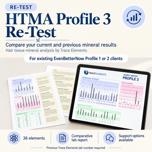 Hair Tissue Mineral Analysis (HTMA) Profile 3 Re-Test by TEI | Comparative Analysis of 36 Elements