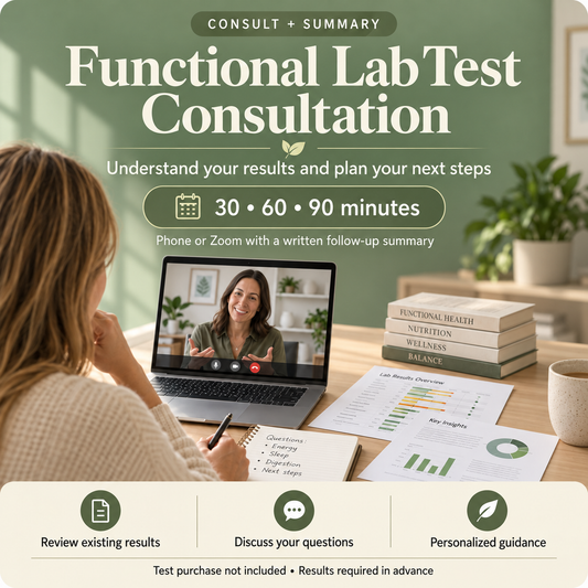 Functional Lab Test Consultation + Written Summary – 30, 60 or 90 Minutes