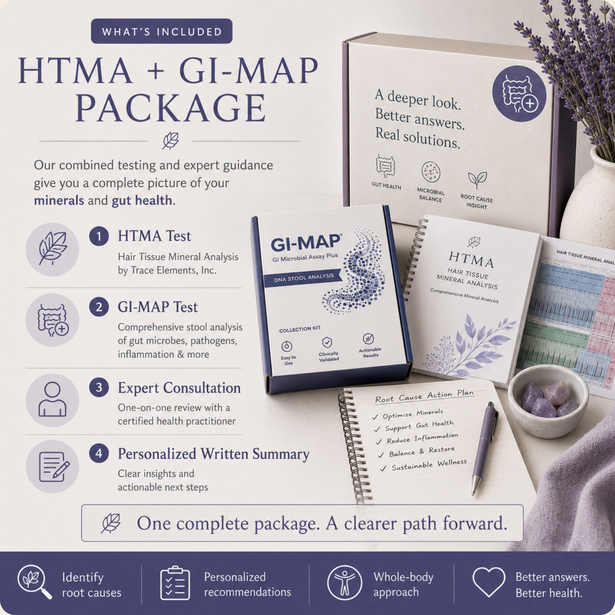 HTMA + GI-MAP Bundle – Profile 1 + Gut Test + 1 Hour Consult & Combined Report