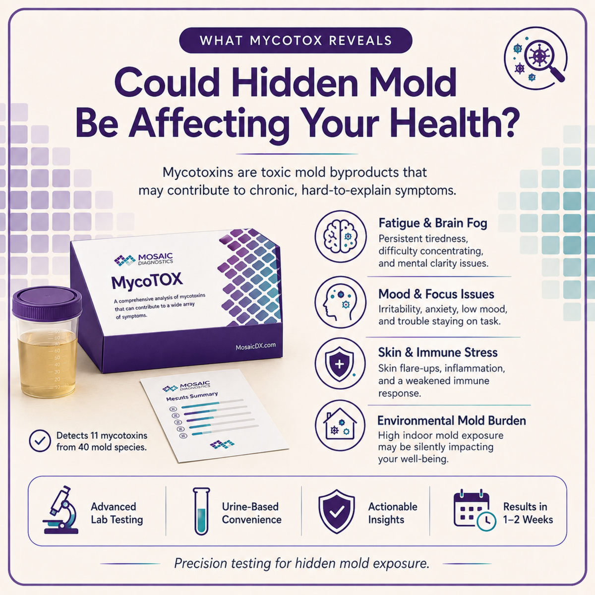MycoTOX Mycotoxin Urine Test – Mold Toxicity Screening by Mosaic Diagnostics