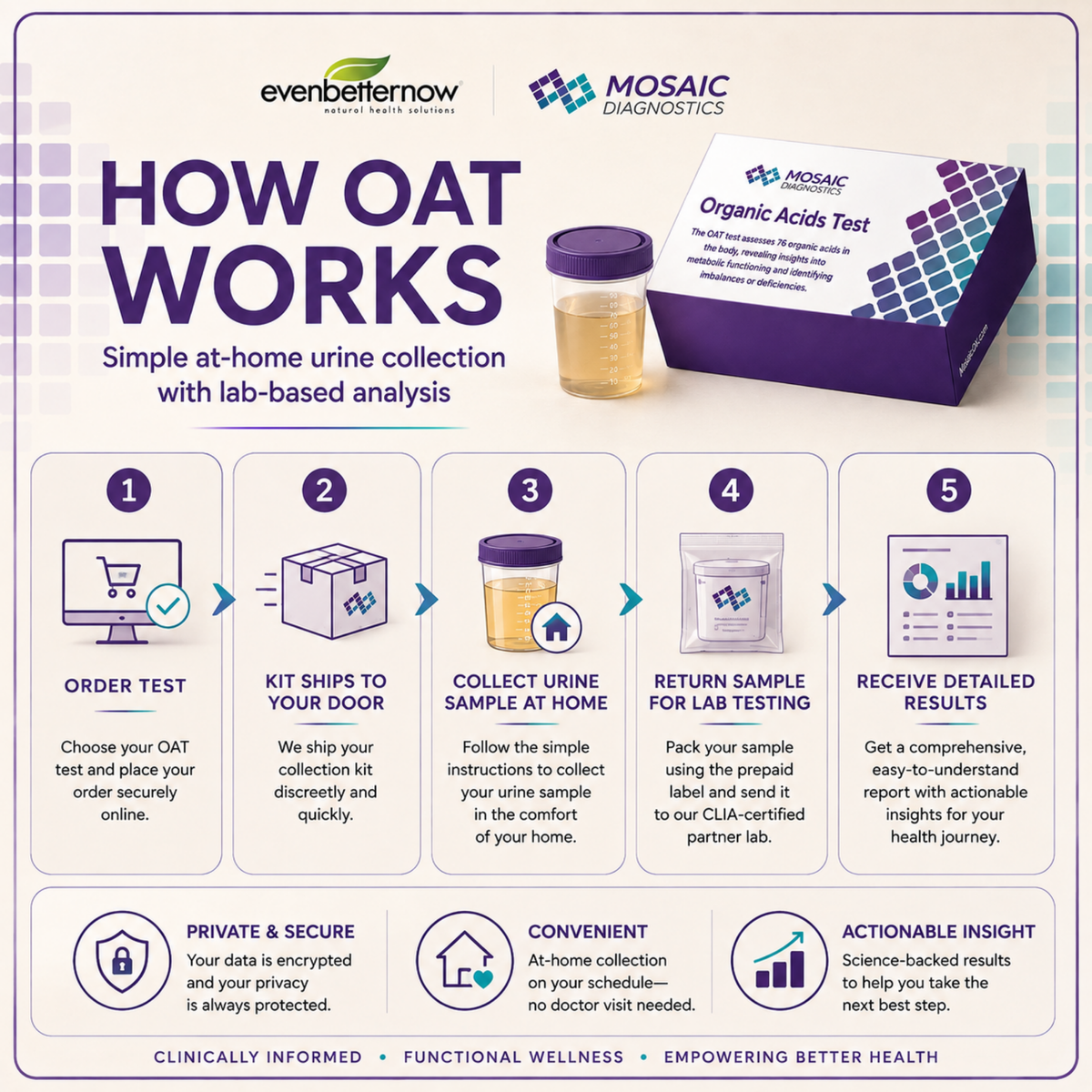 Organic Acids Test (OAT) by Mosaic Diagnostics – 76 Markers
