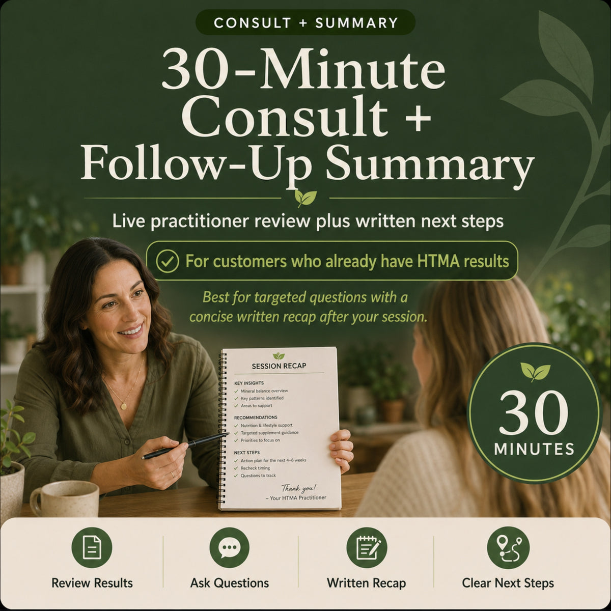 HTMA 30-Minute Consultation + Written Follow-up Summary | Expert Review