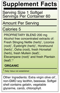 Allertonic Supplement Facts