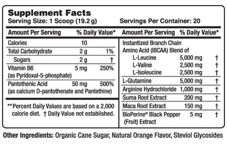 Amino Clear Supplement Facts