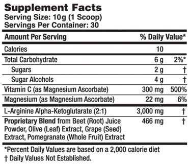 Arginine Supplement Facts