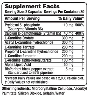 Carnitine Complex Supplement Facts