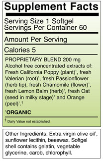 Deep Sleep Supplement Facts 60 capsules