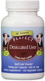 Desiccated Liver 750 mg, 120 Caspules by Perfect Supplements
