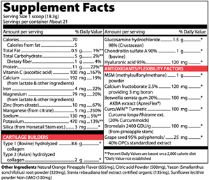 Joint Vibrance Facts Supplement Facts