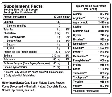 Pea Protein Chocolate Flavor
