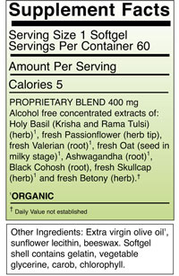 Stress ReLeaf 60 caps Supplement Facts